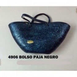 BOLSO PAJA NEGRO LISO 4906/N